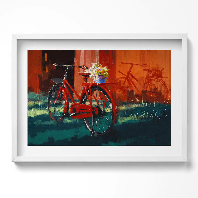 Obraz w ramie Rower z kwiecistą kompozycją