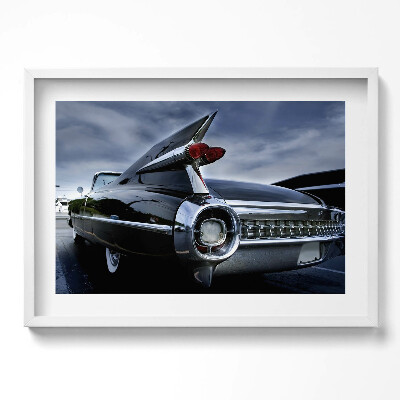 Obraz w ramie Vintage Samochód Black Cadillac