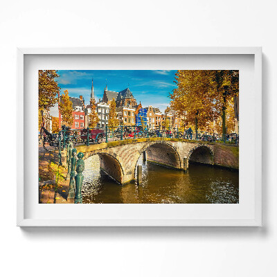 Obraz w ramie Jesienna chandra amsterdamu