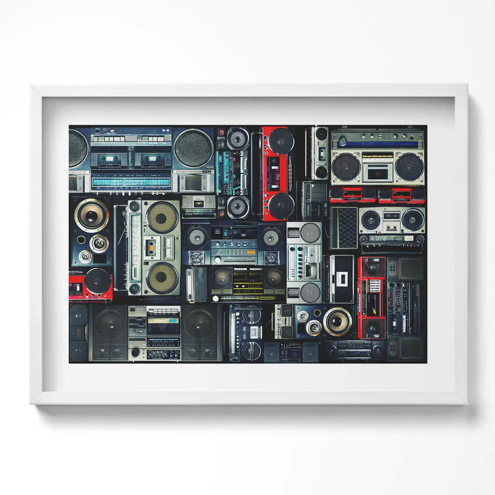 Obraz w ramie Muzyka - boombox Vintage