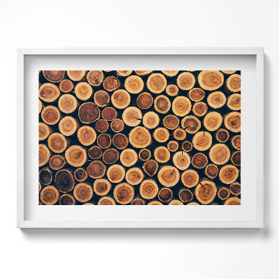 Obraz w ramie Drewno, pieńki drzew