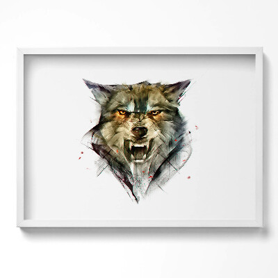 Obraz w ramie Rysowany portret wilka