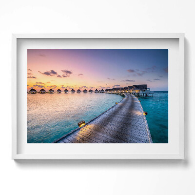 Obraz w ramie Zachód słońca Malediwy