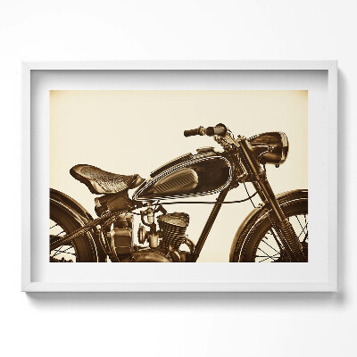 Obraz w ramie Retro sepia - motocykl w stylu Vintage