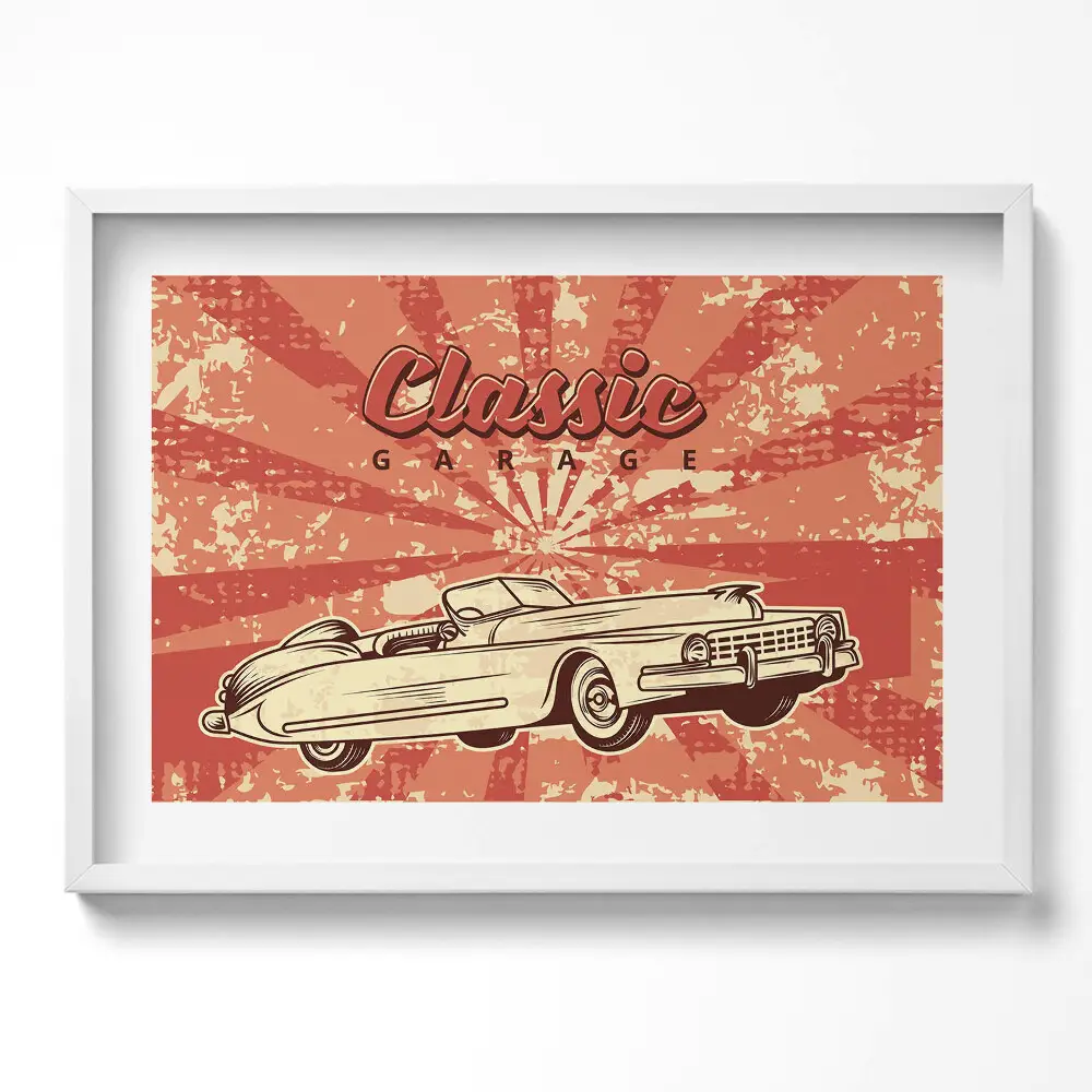 Obraz w ramie Grunge Vintage Retro auto