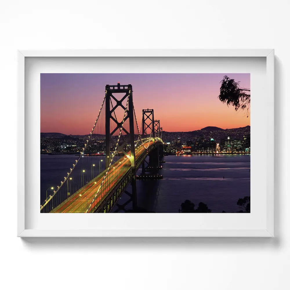 Obraz w ramie Most San Francisco i zachód słońca