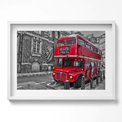 Obraz w ramie Czerwony piętrowy autobus