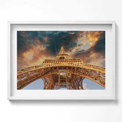 Obraz w ramie Wieża Eiffla w blasku słońca