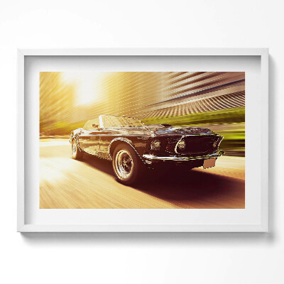 Obraz w ramie Klasyczny samochód w trakcie jazdy