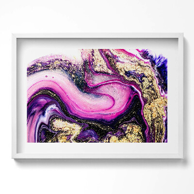 Obraz w ramie Marmurowa abstrakcja ze złotem