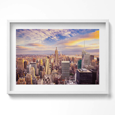 Obraz w ramie Zachód słońca Nowy Jork