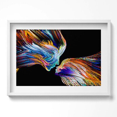 Obraz w ramie Abstrakcja kolorowe ludzkie twarze