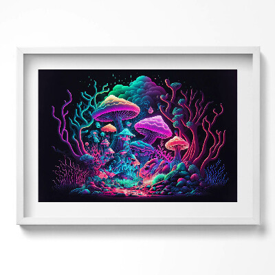 Obraz w ramie Neonowe grzyby