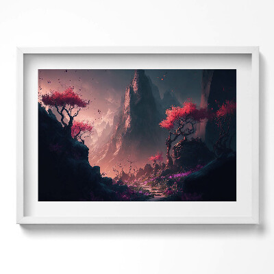 Obraz w ramie Magiczny las i góry