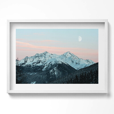 Obraz w ramie Pasmo górskie zimą