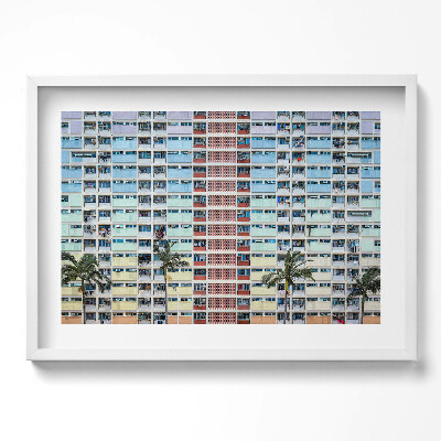 Obraz w ramie Kolorowy budynek Hong Kong