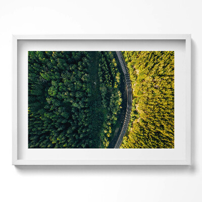 Obraz w ramie Las z drona - góra Śnieżka