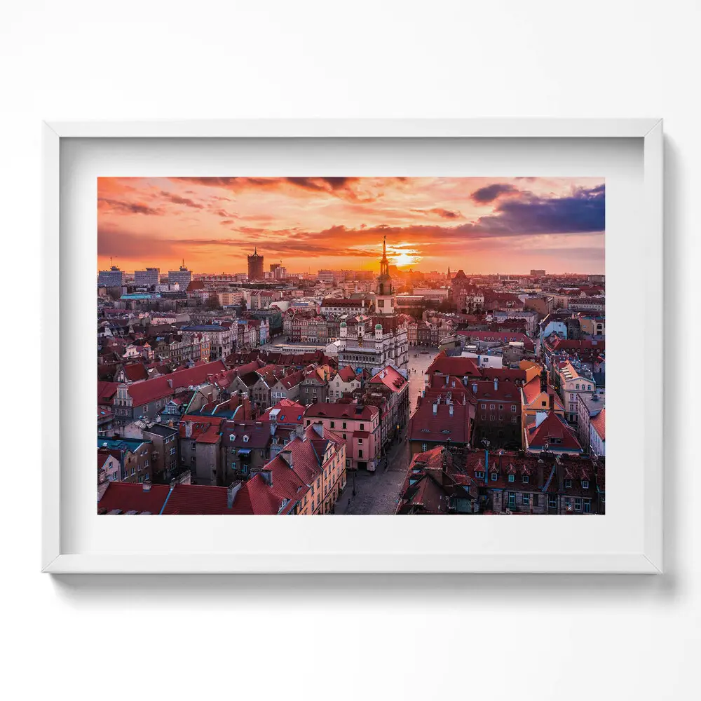 Obraz w ramie Poznań - panorama