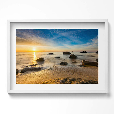 Obraz w ramie Wschód słońca Morze Bałtyckie