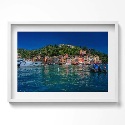 Obraz w ramie Statki płynące w Portofino