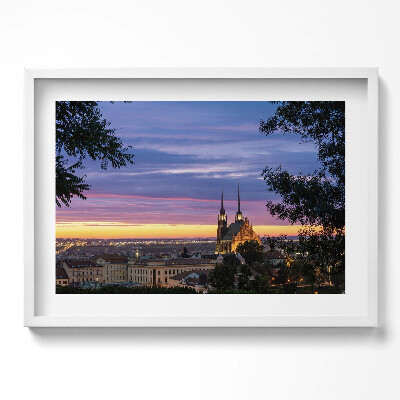 Obraz w ramie Wschód słońca Brno