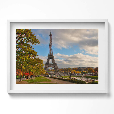 Obraz w ramie Jesień we Francji Wieża Eiffla