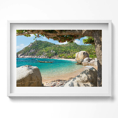 Obraz w ramie Widok na morze Koh Tao Tajlandia