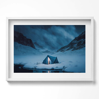 Obraz w ramie Namiot w górach Islandii