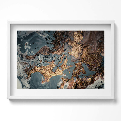 Obraz w ramie Złota struktura skały