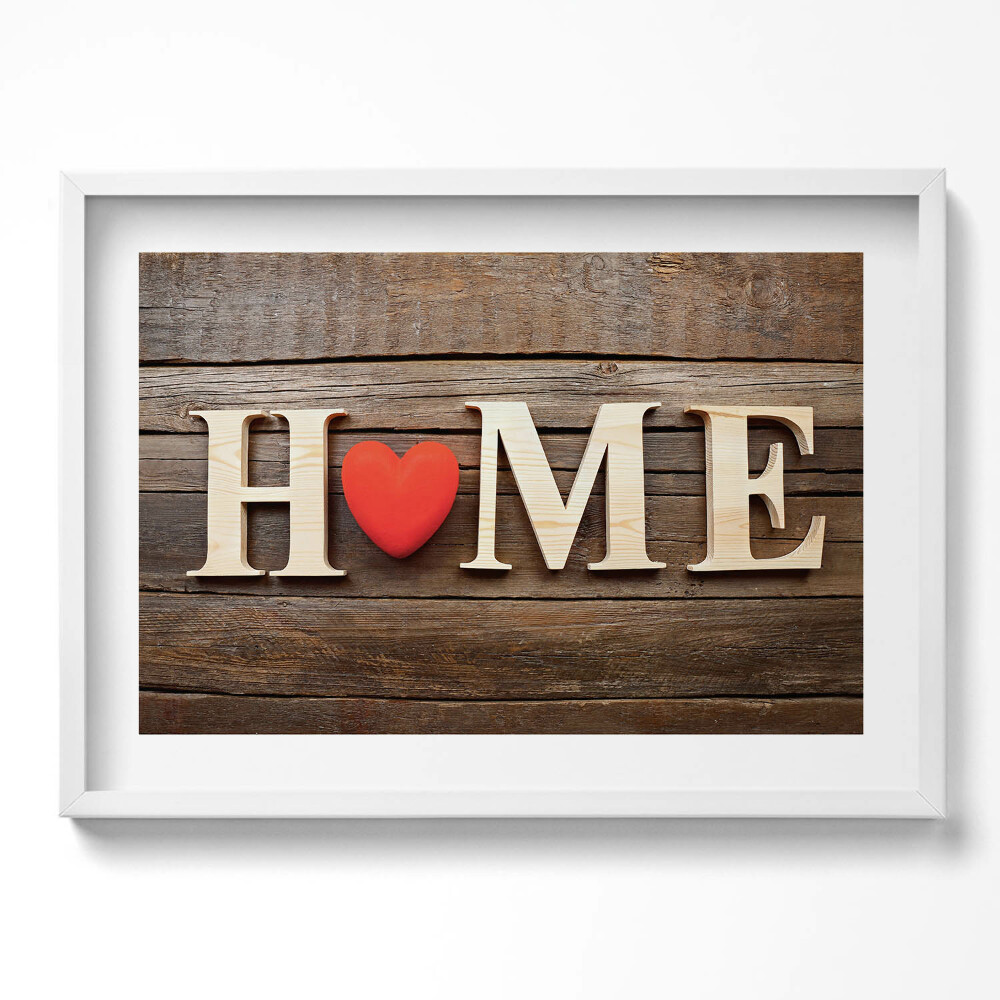 Obraz w ramie Napis home
