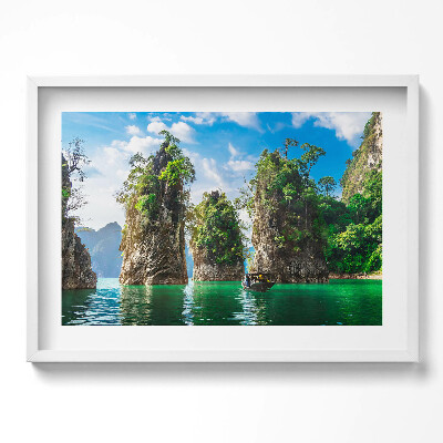 Obraz w ramie Jezioro drzewa natura