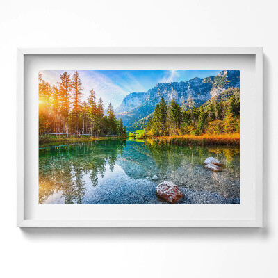 Obraz w ramie Rzeka góry Krajobraz