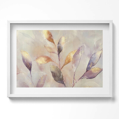 Obraz w ramie Malowane boho liście