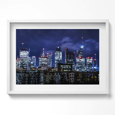 Obraz w ramie Budynki miasta nocą