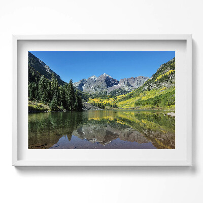 Obraz w ramie Jezioro góry i lasy