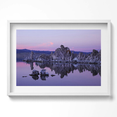 Obraz w ramie Odbicie skał w wodzie
