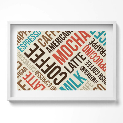 Obraz w ramie Napisy do kuchni - nazwy kawy