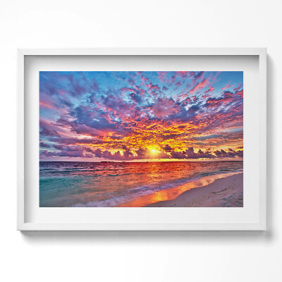 Obraz w ramie Zachód słońca nad morzem