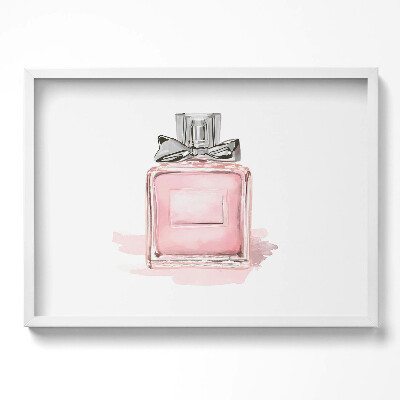 Obraz w ramie Różowe perfumy z kokardką