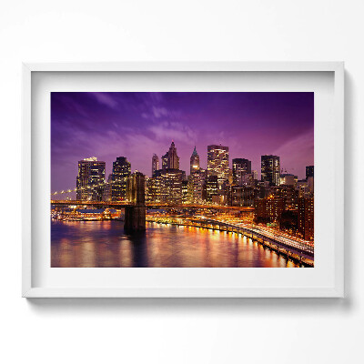 Obraz w ramie Światła miasta wieczorem