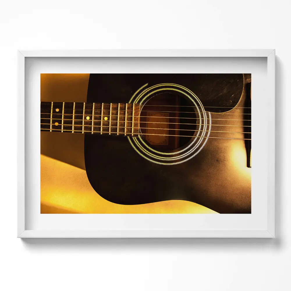 Obraz w ramie Czarna gitara instrument