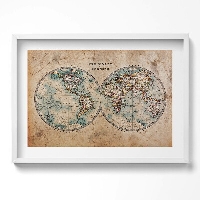 Obraz w ramie Stara mapa świata