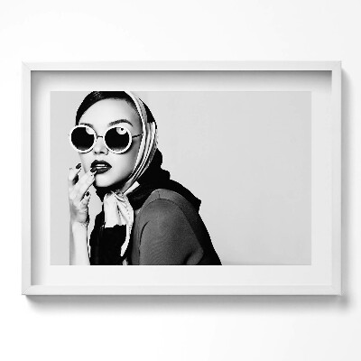 Obraz w ramie Czarno-biały portret kobiety w stylu glamour
