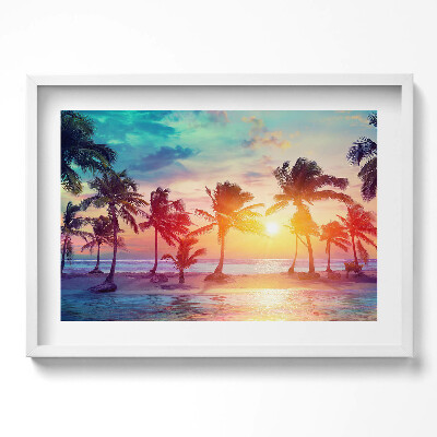 Obraz w ramie Palmy Miami o wschodzie słońca