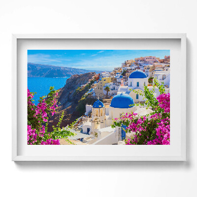 Obraz w ramie Widok greckiej architektury Santorini