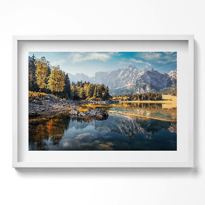 Obraz w ramie Piękny górski pejzaż z jeziorem