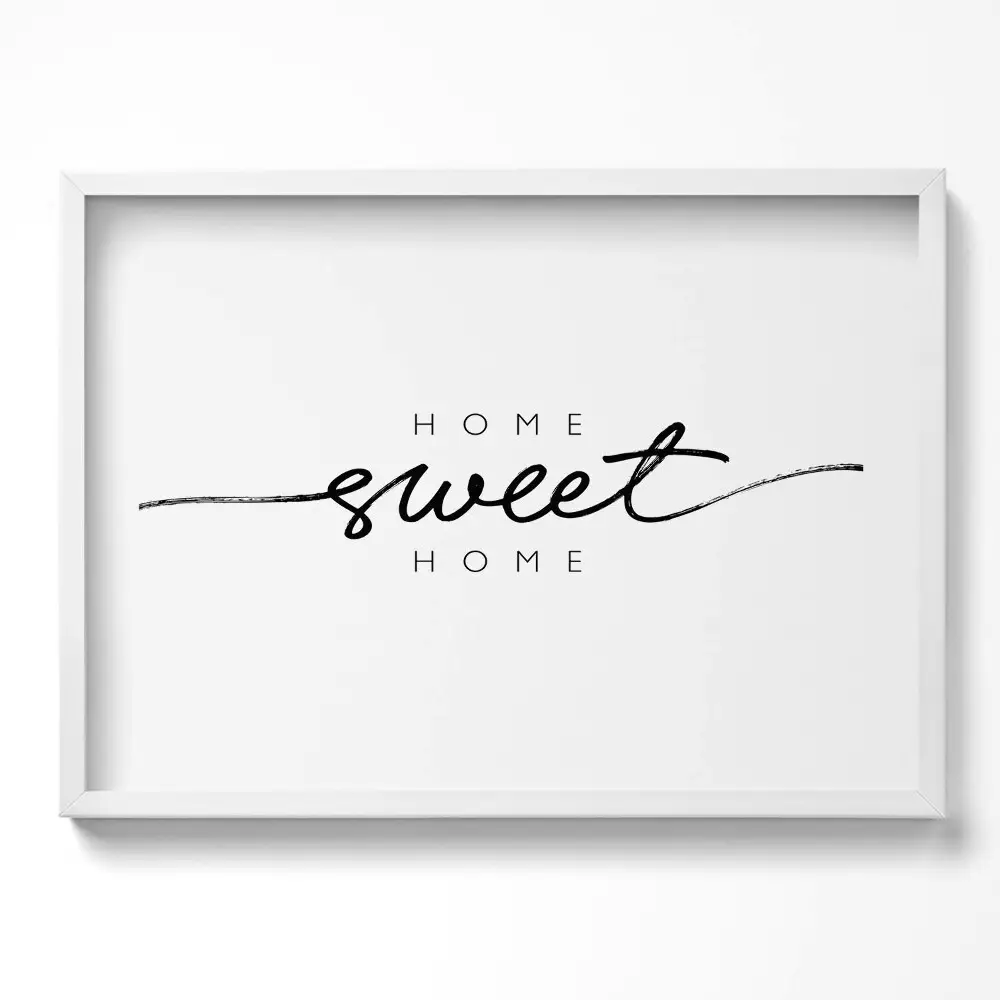 Obraz w ramie Ozdobny napis do mieszkania "Home, sweet home"