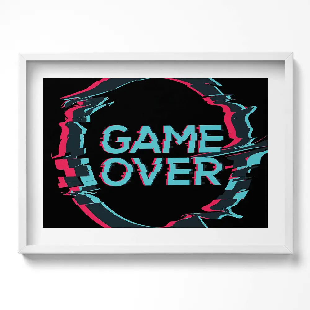 Obraz w ramie Napis "Game over" dla gracza