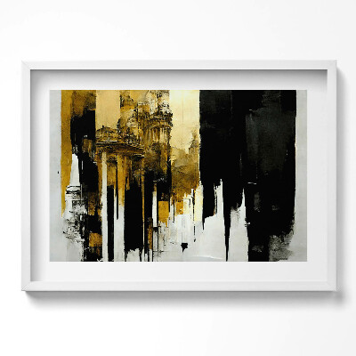 Obraz w ramie Abstracyjna sztuka ze złotem