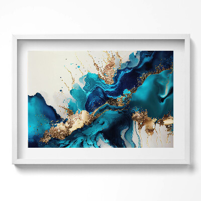Obraz w ramie Płynna abstrakcja ze złotem